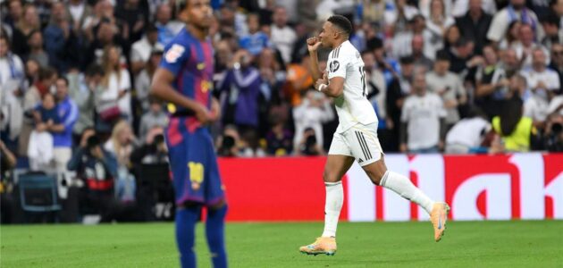 الصورة المميزة لـ: فيديو: كيليان مبابي يسجل هدف ريال مدريد الأول في الكلاسيكو ضد برشلونة