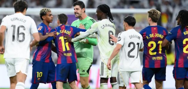 الصورة المميزة لـ: إحصائية صادمة: وقت اللعب الفعلي القصير في كلاسيكو ريال مدريد وبرشلونة يثير الجدل