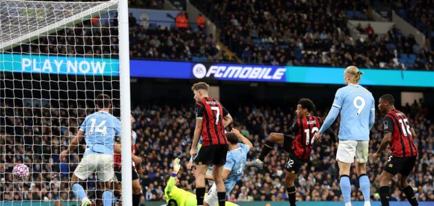 الصورة المميزة لـ: إيرلينج هالاند رجل مباراة مانشستر سيتي وبورنموث: ثنائية حاسمة في البريميرليج