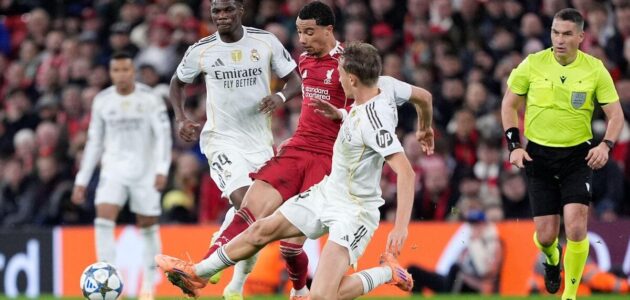 الصورة المميزة لـ: تعادل مثير يحسم الشوط الأول الناري بين ليفربول وريال مدريد في دوري الأبطال