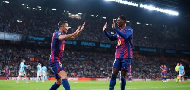 الصورة المميزة لـ: تقييم لاعبي برشلونة ضد سيلتا فيغو: ليفاندوفسكي يتوهج ودي يونج يقود الفوز 4-2