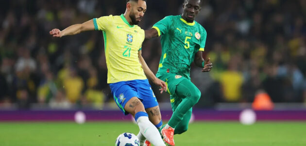 الصورة المميزة لـ: البرازيل تتغلب على السنغال 2-0: إستيفاو وكاسيميرو يقودان كتيبة أنشيلوتي للفوز في لندن