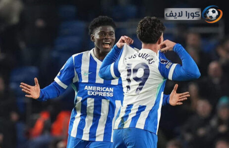 تشكيلة برايتون ضد كريستال بالاس قبل انطلاق المباراة مع ظهور ستراند لارسن